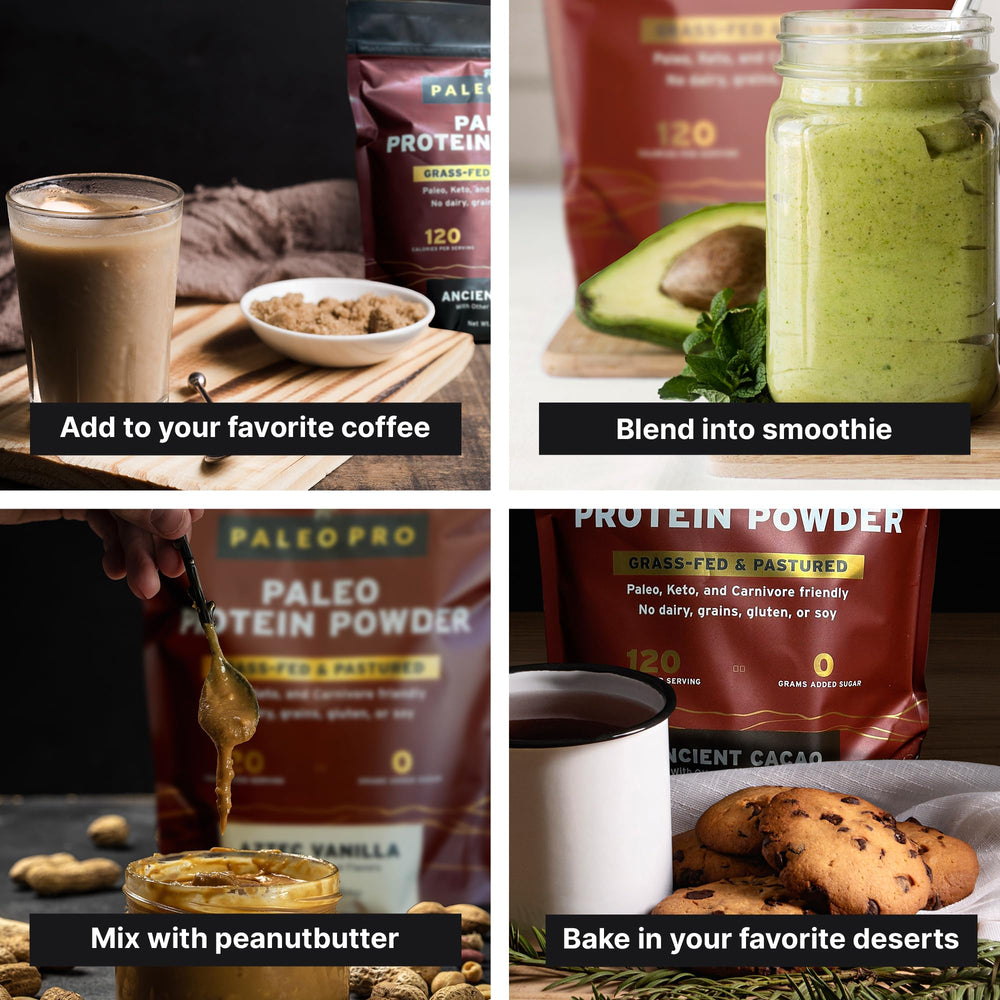 Paleo Pro mixed in water demonstrates a clean, protein-dense shake