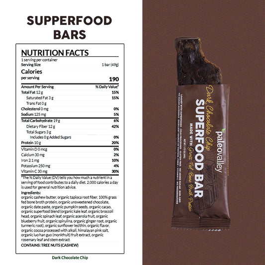 Dense chewy texture with real ingredients from Paleovalley bars.