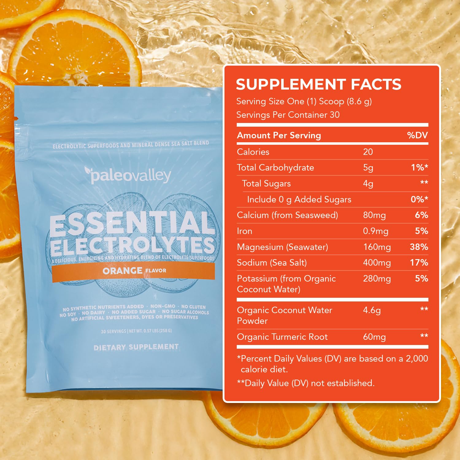 Paleovalley Essential Electrolytes Orange lifestyle shot with active user.
