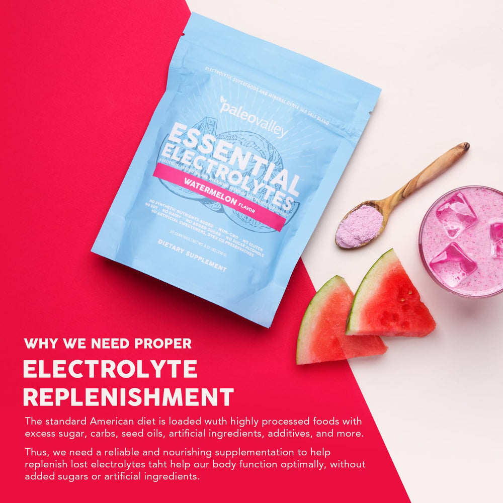 Paleovalley Essential Electrolytes used by athletes during training for hydration.