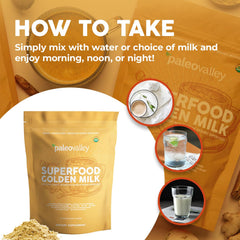 Paleovalley Mushroom-enhanced Golden Milk bowl boosts cognitive clarity.