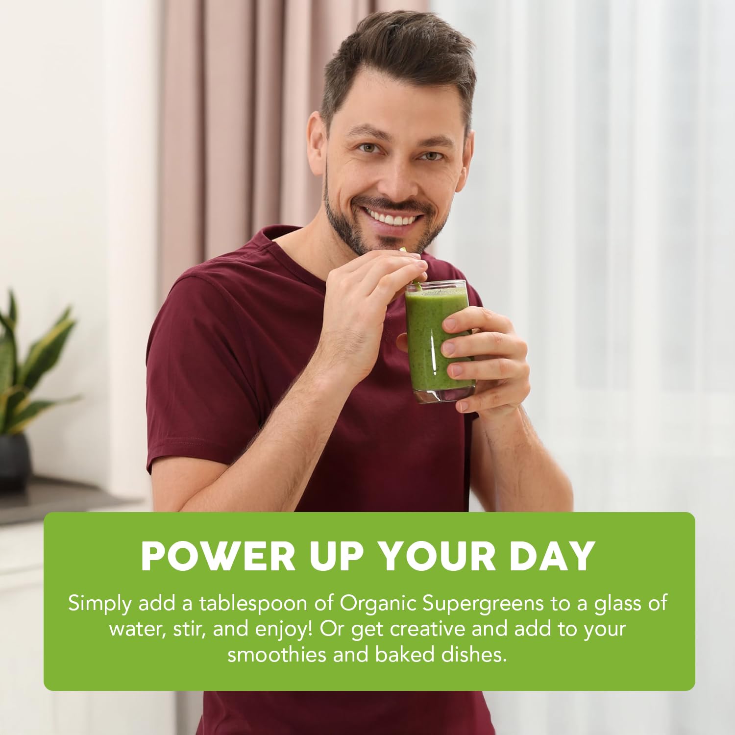Paleovalley Organic Supergreens prebiotic fiber closeup emphasizes digestive support.