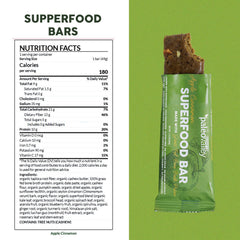 Paleovalley Superfood Bars ingredients close-up highlighting greens and turmeric