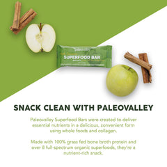 Paleovalley Superfood Bars natural sweeteners close-up showing dates and monk fruit—naturally sweet