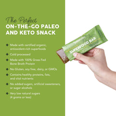 Paleovalley Superfood Bars texture close-up with bone broth protein for smooth mouthfeel