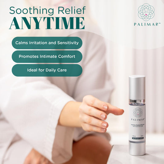 PALIMAR Hyaluronic acid gel texture closeup highlights silky, non-greasy hydration