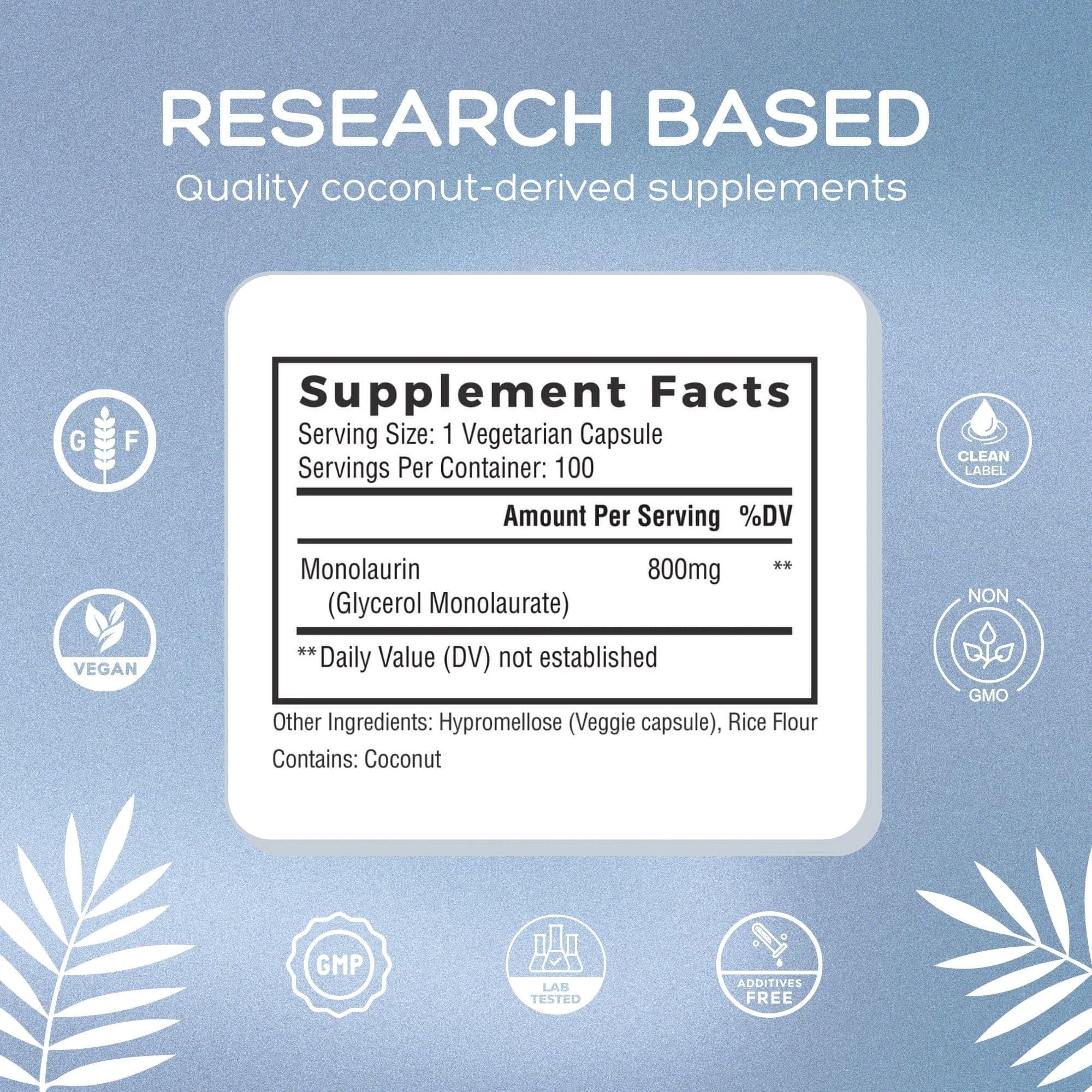 GMP-certified and lab-tested Palmara Health Monolaurin production label