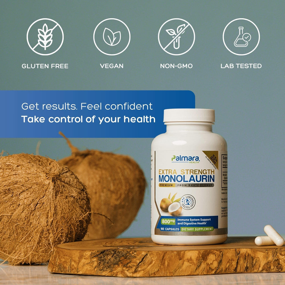 Two-pack Palmara Health Monolaurin box for convenient supplementation