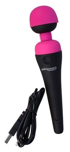 PalmPower massager Pink cordless handheld design shown for ergonomic use.