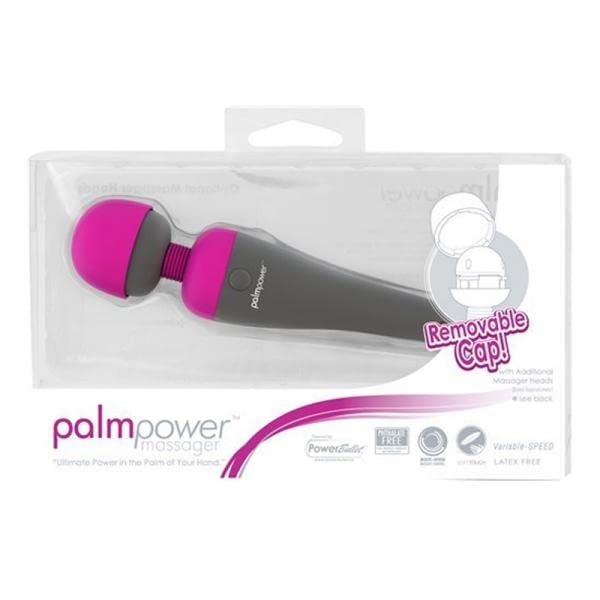 PalmPower massager Pink USB charging and speed control detail.