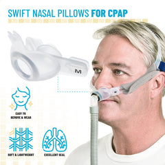 Compatible with ResMed Swift FX nasal pillow masks for easy replacement.