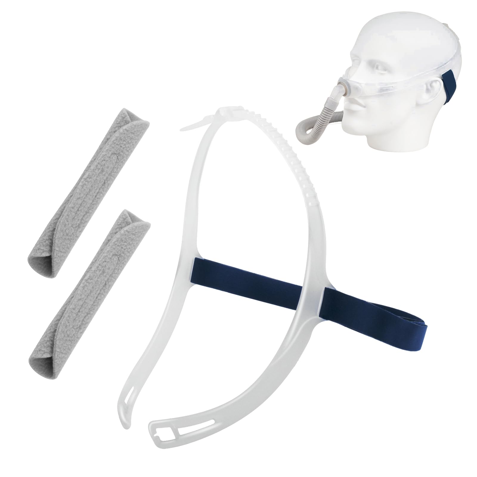 PalpitateC headgear with silicone frame, back view, enhances stability for Swift FX.