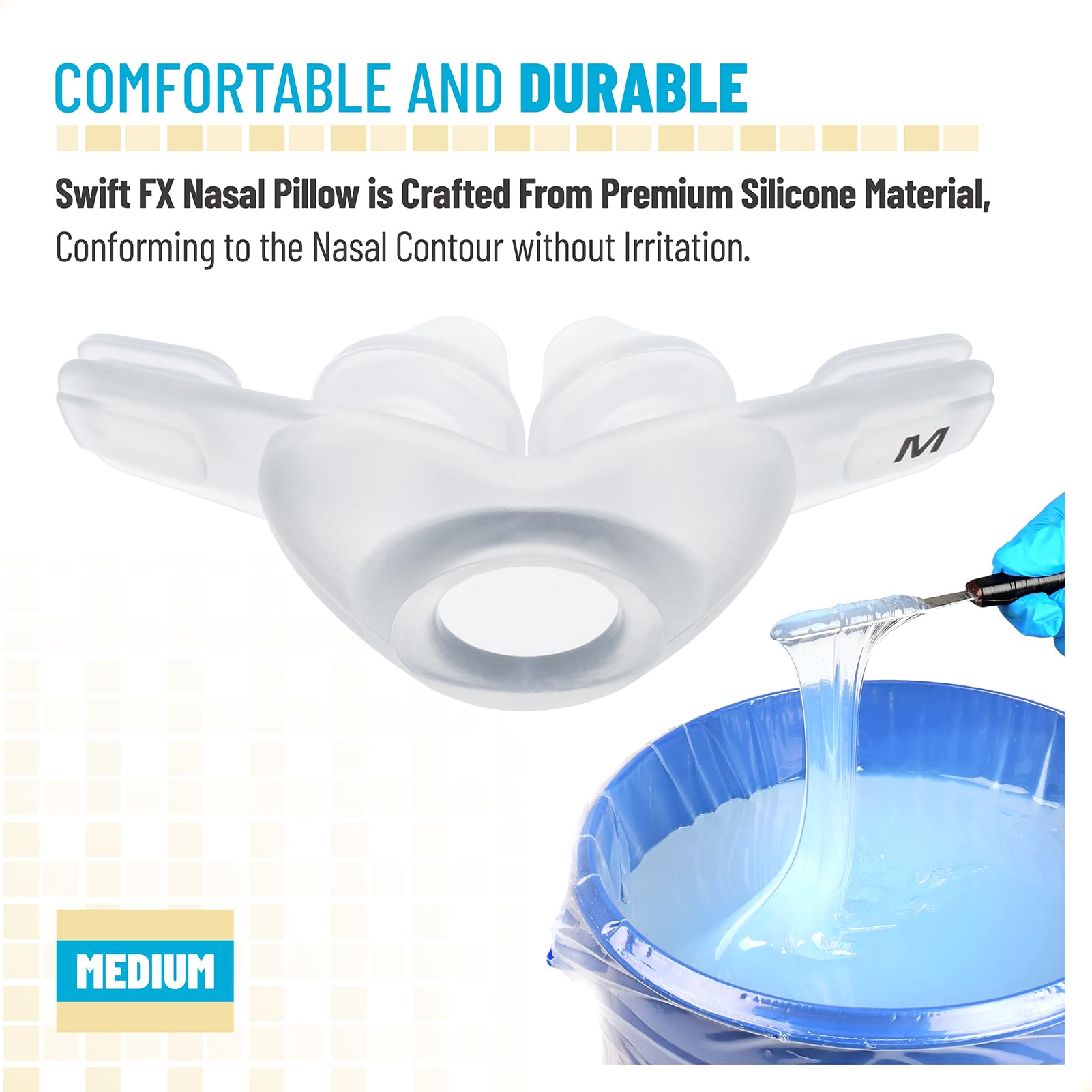 Dual-wall PalpitateC cushion design supports a stable seal and fewer leaks.