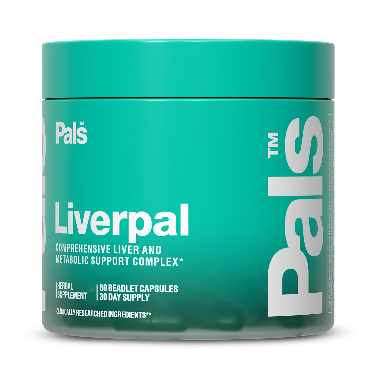 PALS Liverpal bottle front view showing daily liver support packaging.