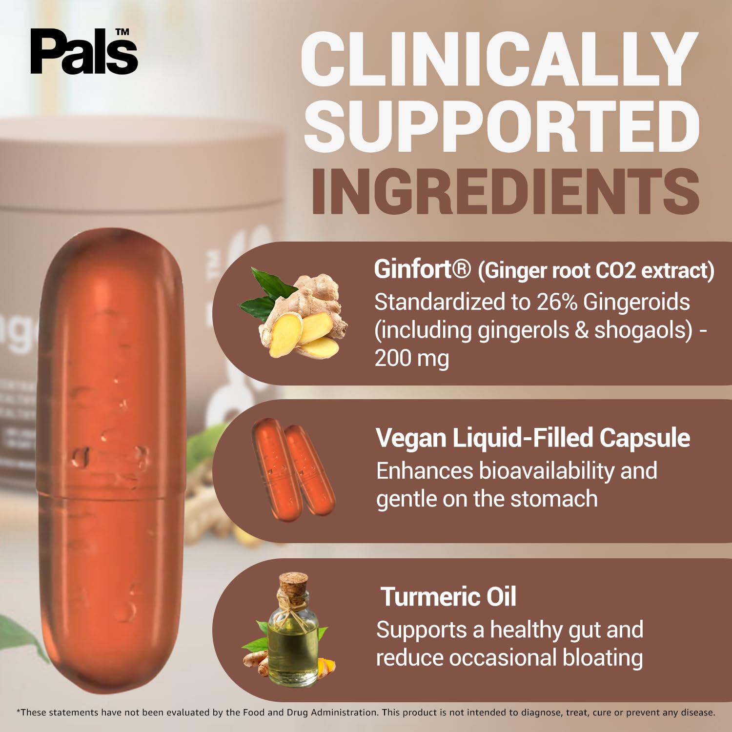 PALS Pure Ginger Root on-the-go use suggests travel-friendly digestive comfort