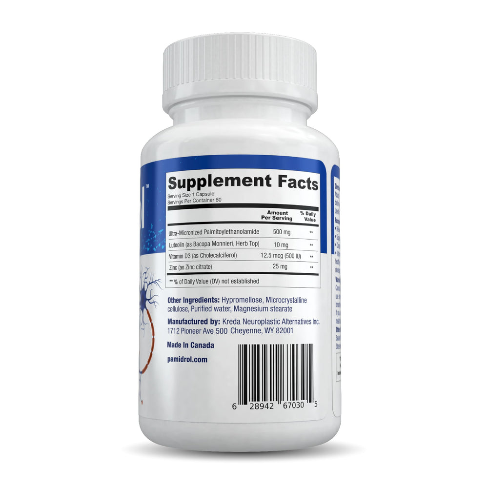 Pamidrol key ingredients luteolin and PEA highlighted for anti-inflammatory potential
