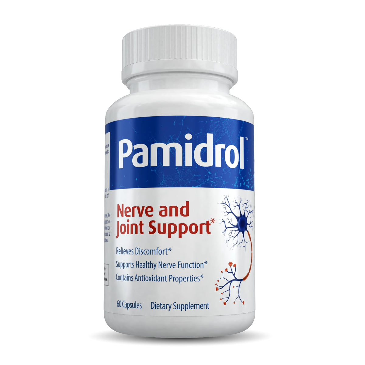 Pamidrol Nerve and Joint Support bottle with capsules for daily comfort use