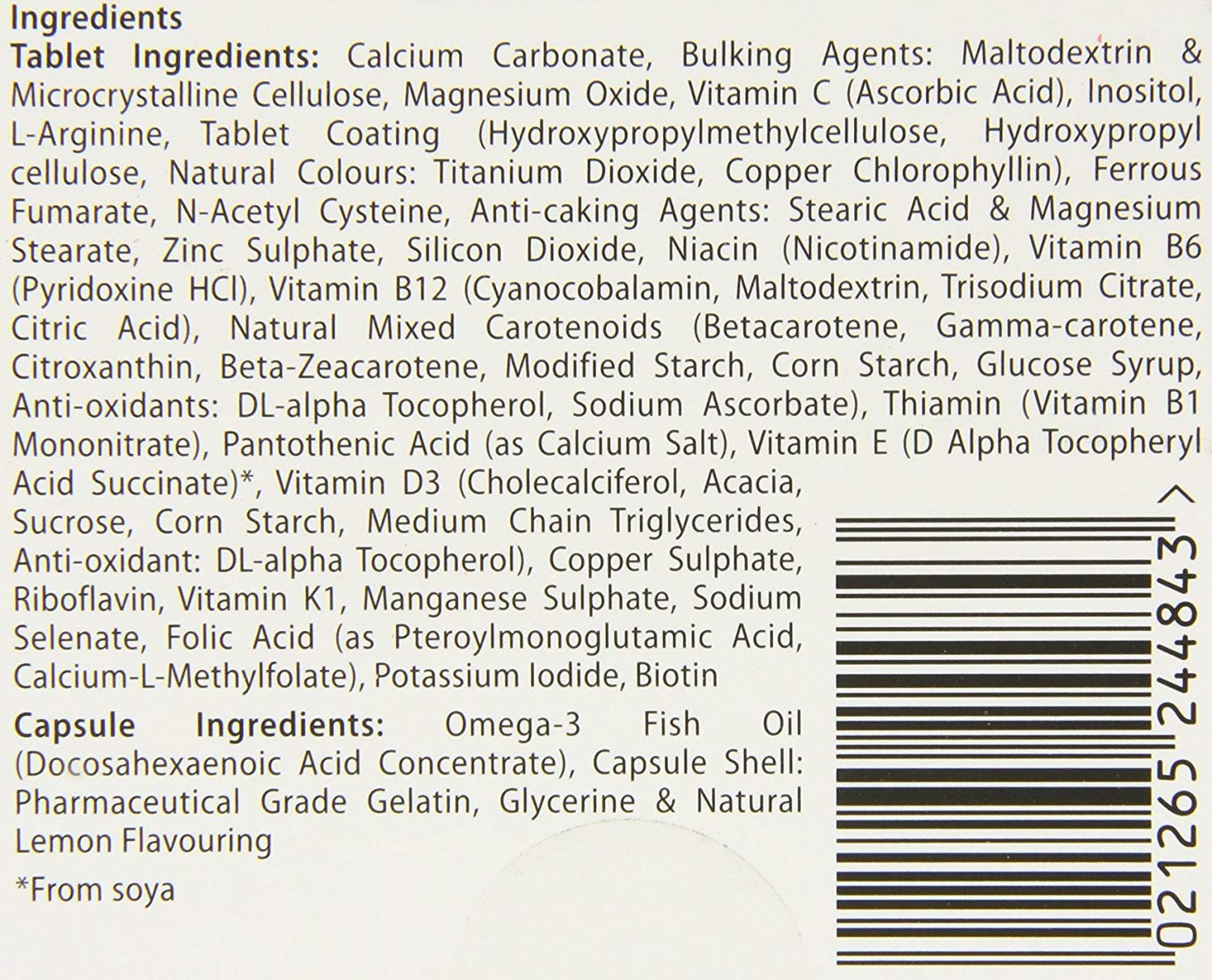 PANA Pregnacare Max label showing 400 mcg folic acid amount
