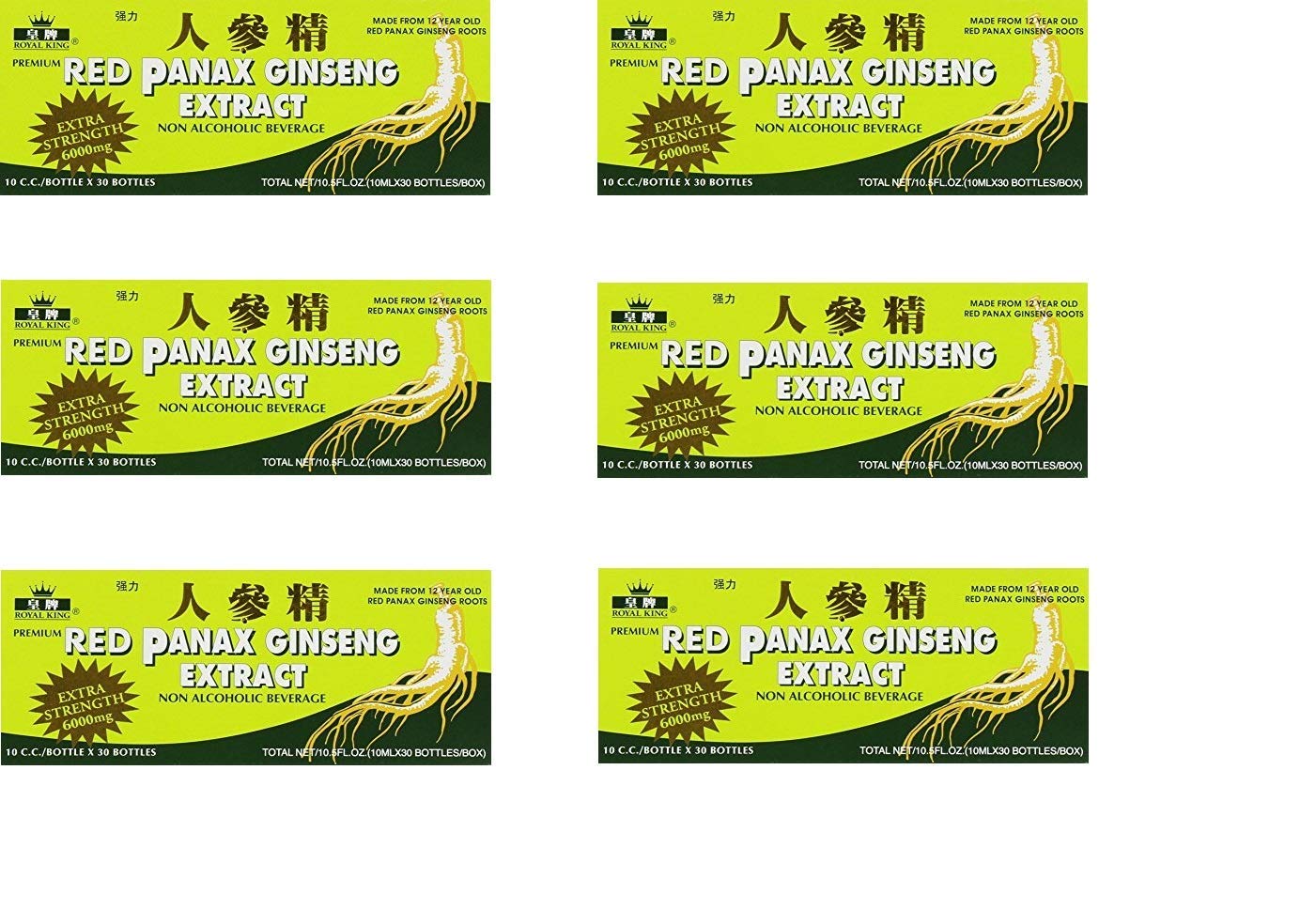 PANAX GINSENG Royal King Red bottle with 6000mg formula for daily energy support