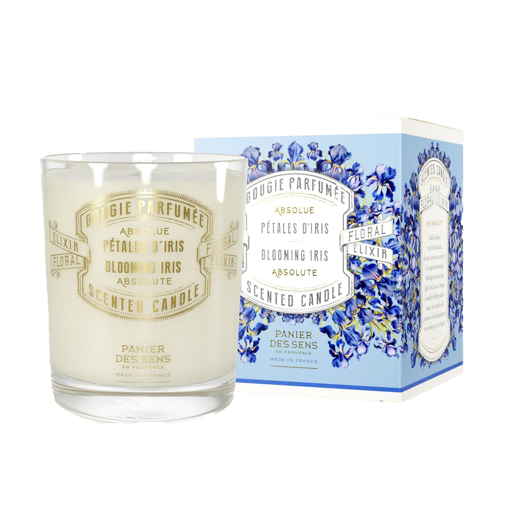 Panier des Sens Iris Candle pour releasing a soft, lasting fragrance in your living space.