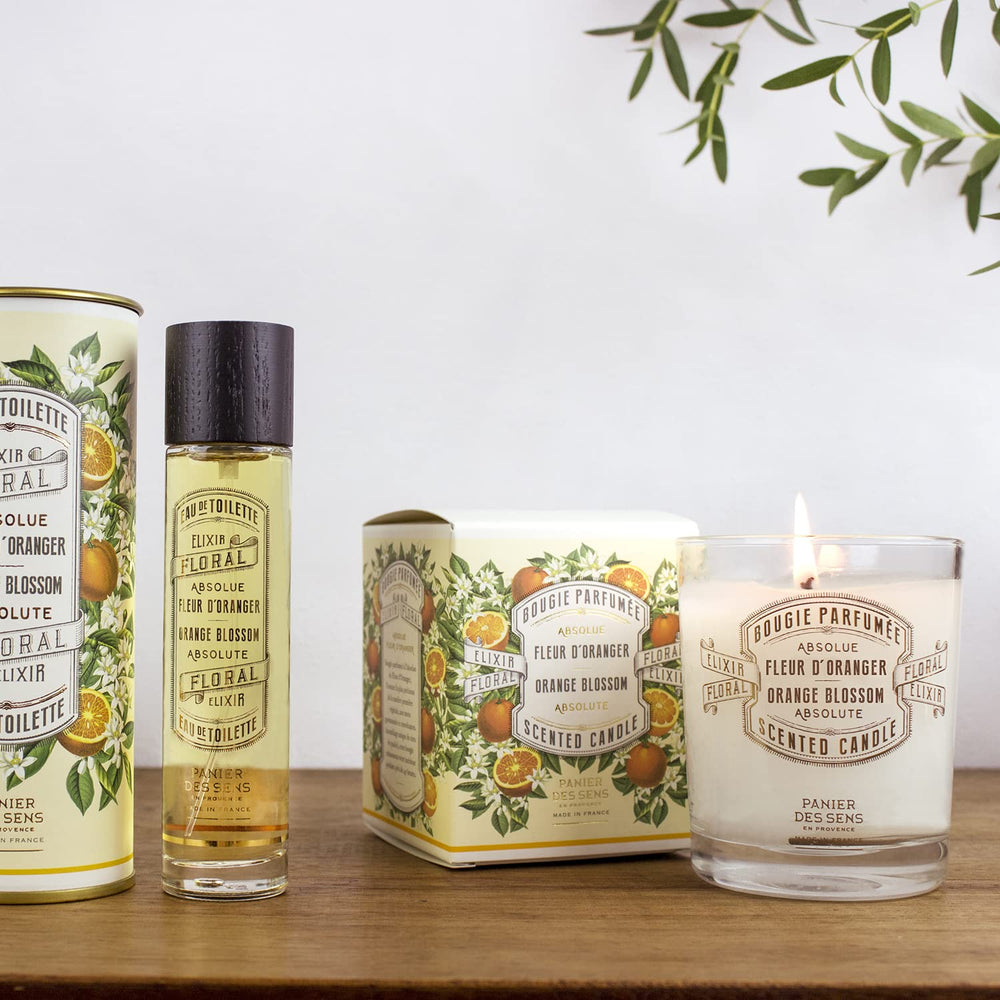 Panier des Sens orange blossom candle perfume absolute hints at Grasse aroma.