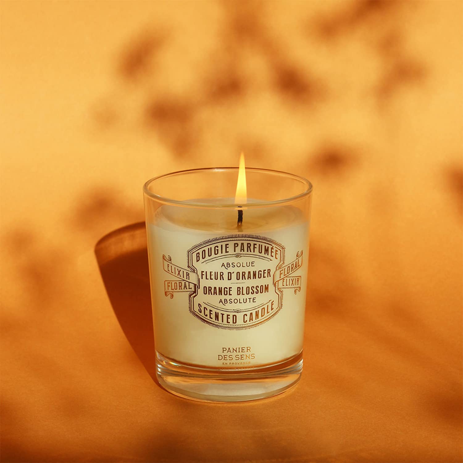 Panier des Sens orange blossom candle wax closeup reveals refined texture.