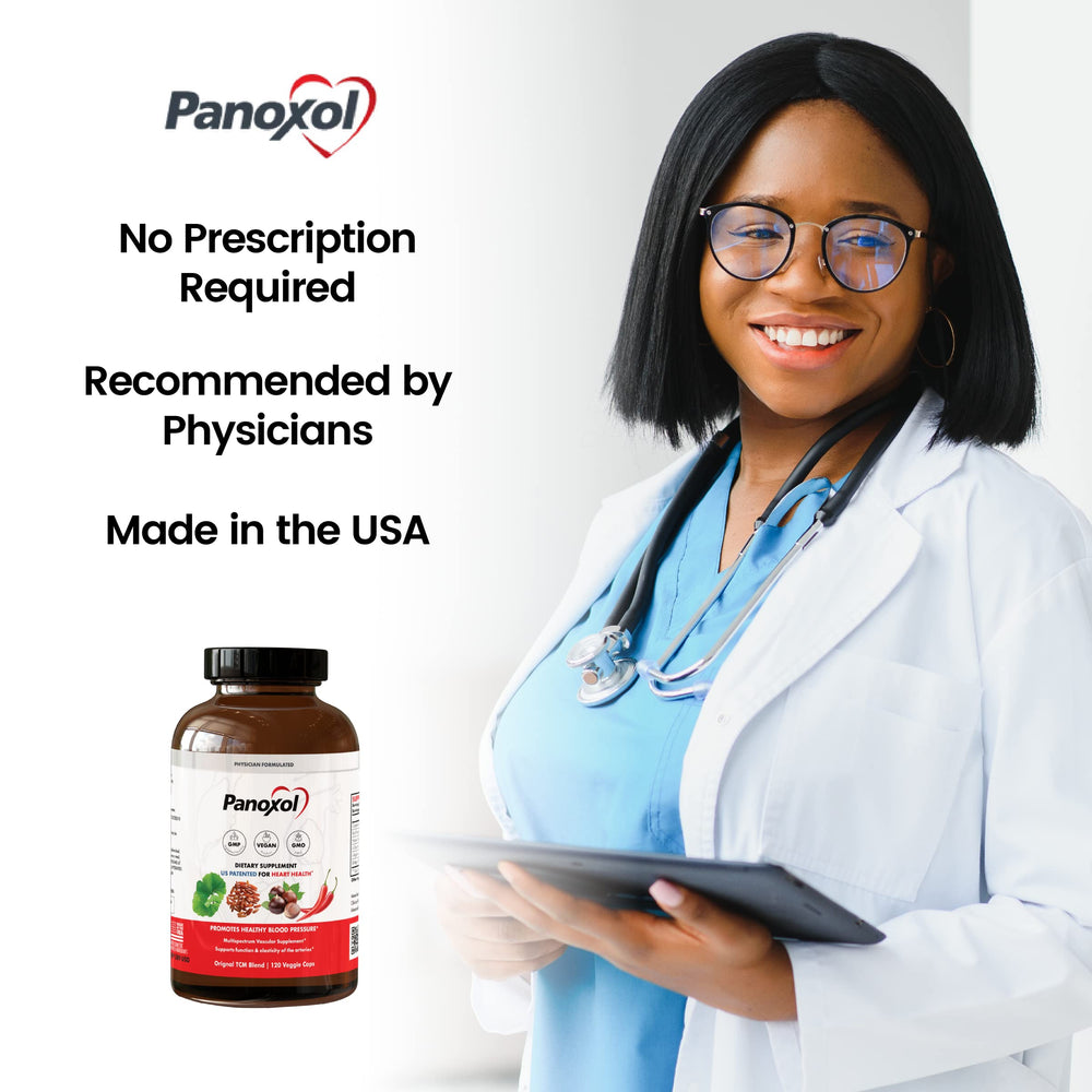 Panoxol-glass-water-daily-use suggests hydration alongside exercise.