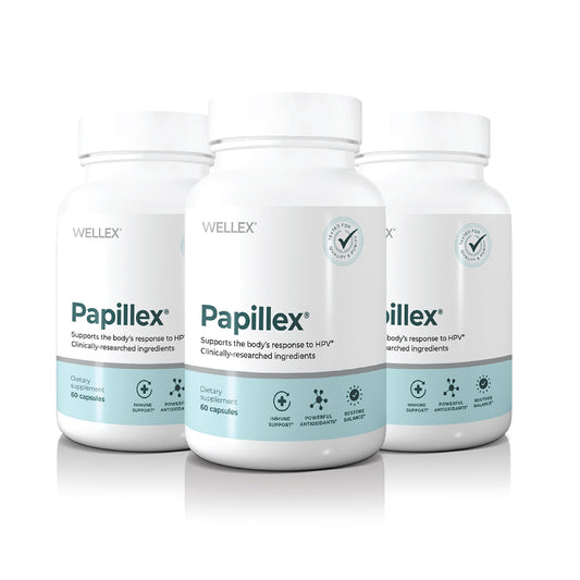 Papillex bottle with capsules for daily immune support in routine use
