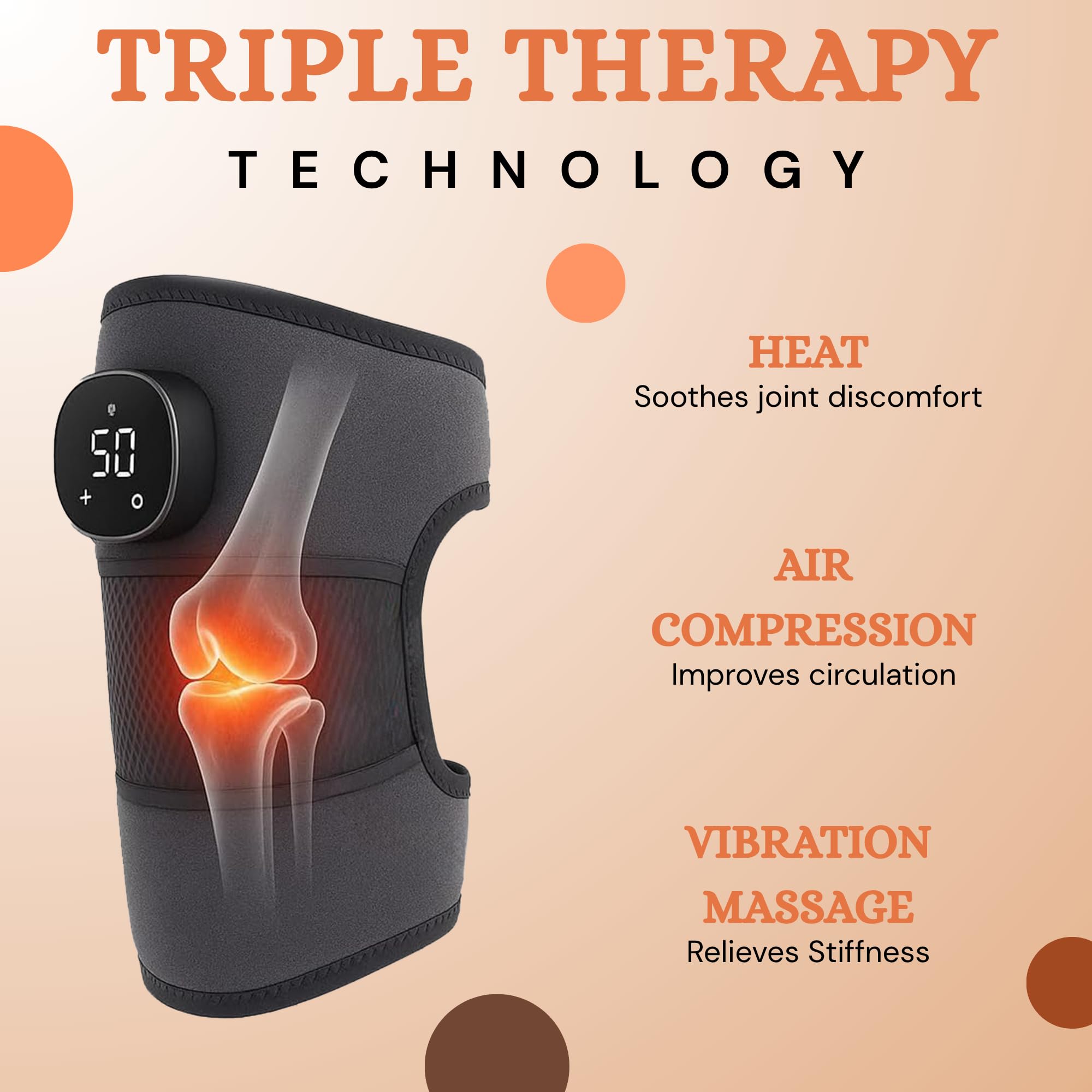 Grey pair of Paradise Bliss Quality knee massagers for dual use
