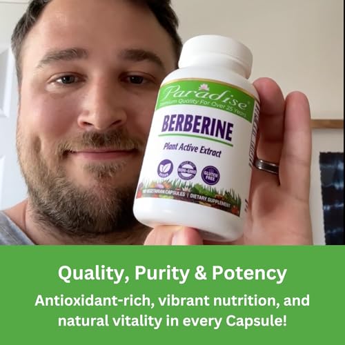 Berberine bottle label showing vegan and gluten-free features