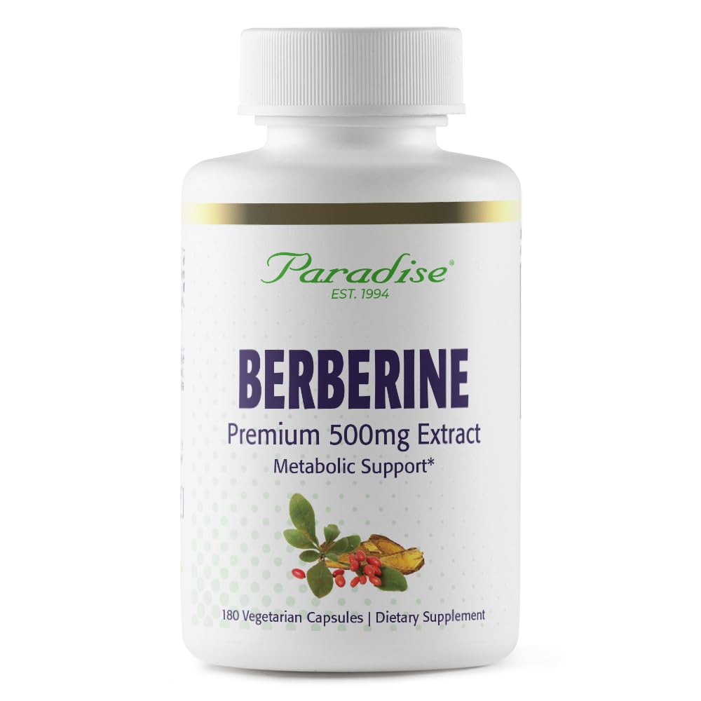 Paradise Herbs Berberine Extract capsules in a bottle for daily wellness
