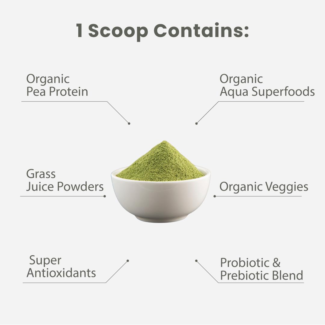 Paradise Herbs ORAC Energy spirulina and chlorella greens illustration.
