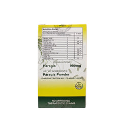Paragis Gold Capsules ingredients label confirms 100% natural Paragis extract.
