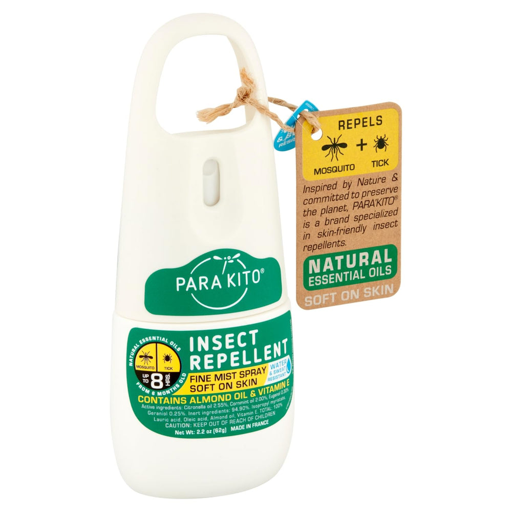 Close-up of PARA'KITO fine mist with refreshing citronella fragrance.