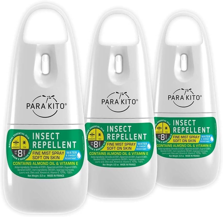 PARA'KITO mosquito spray bottle offering outdoor protection without DEET.