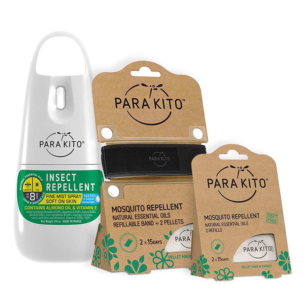 PARA'KITO spray bottle with citronella scent provides outdoor protection on trips.