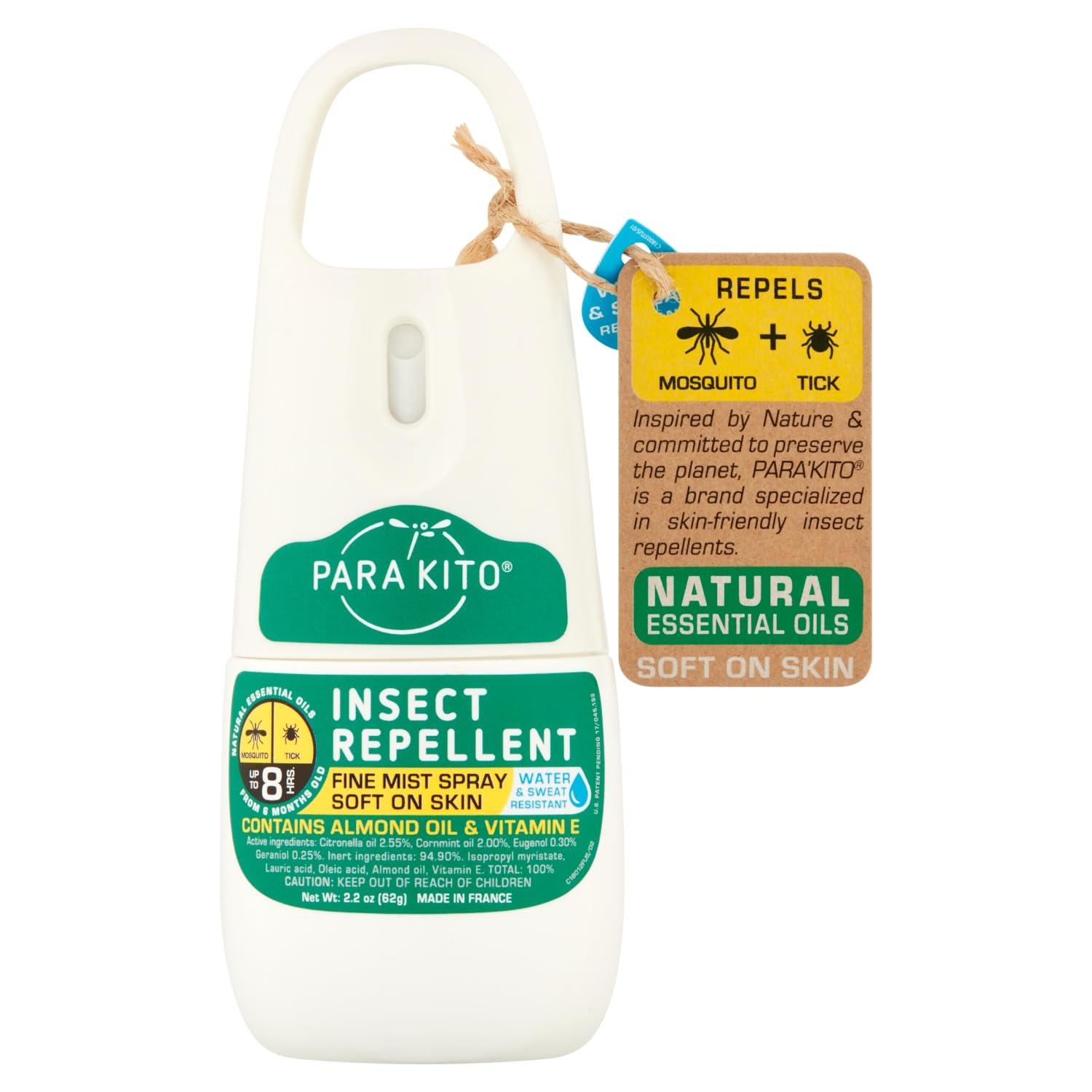 PARA'KITO spray being applied on skin for lightweight, non-greasy protection.