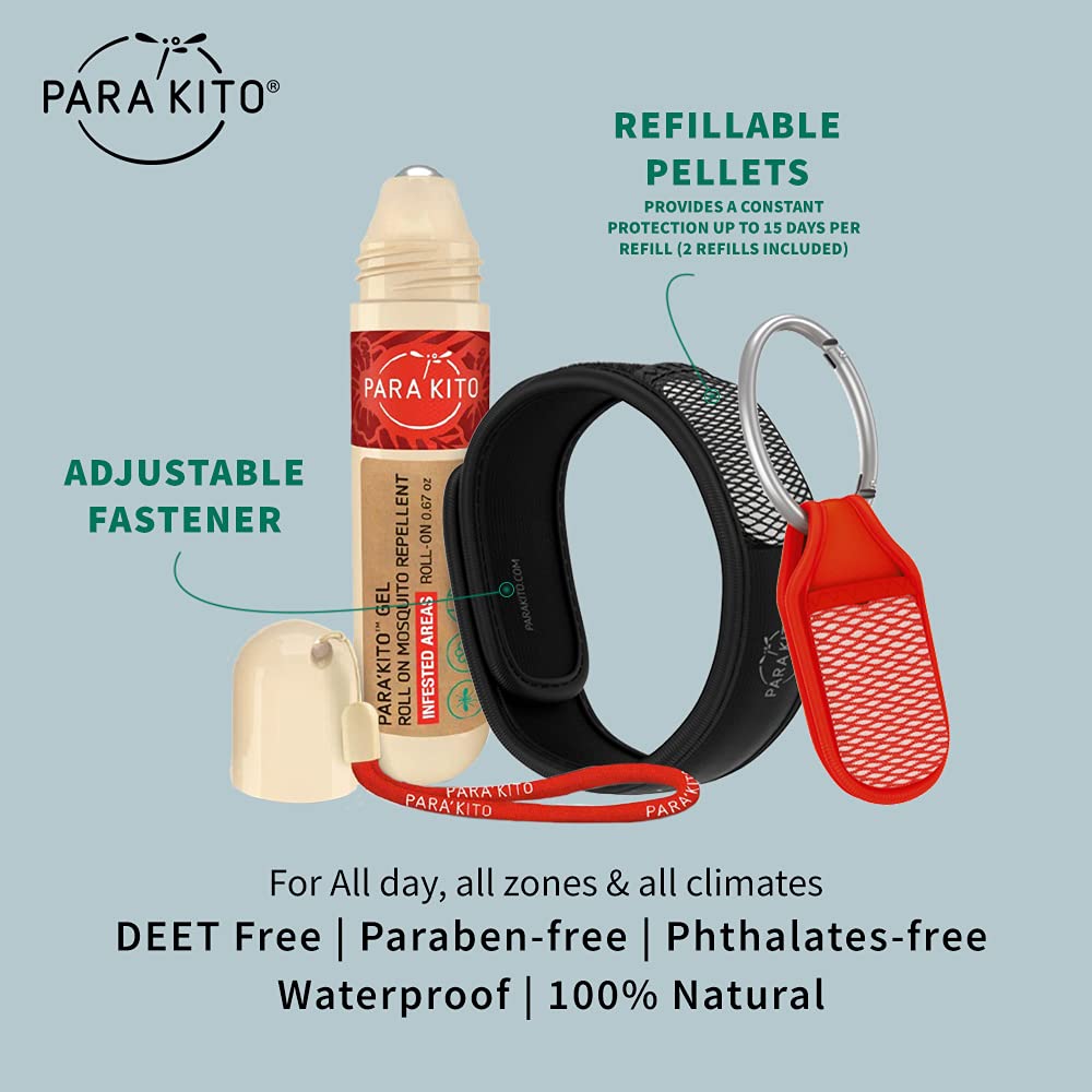 PARA'KITO waterproof wristband worn on the wrist for all-day protection