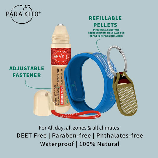 PARA'KITO blue camo wristband for all-day family protection