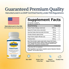 Paratoxil capsules ready for a simple daily dosage to support gut wellness.