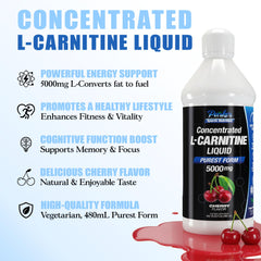 Close-up of Parker Naturals L-Carnitine bottle label with cherry flavor.