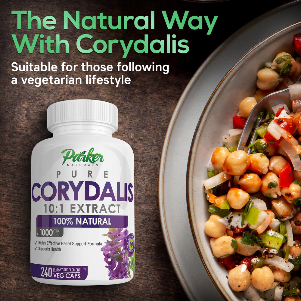Parker Naturals Corydalis serving two capsules supports daily wellness routine