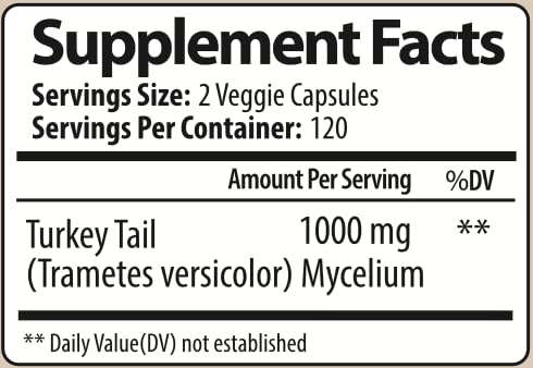 Parker Naturals turkey tail cap sealed bottle for freshness