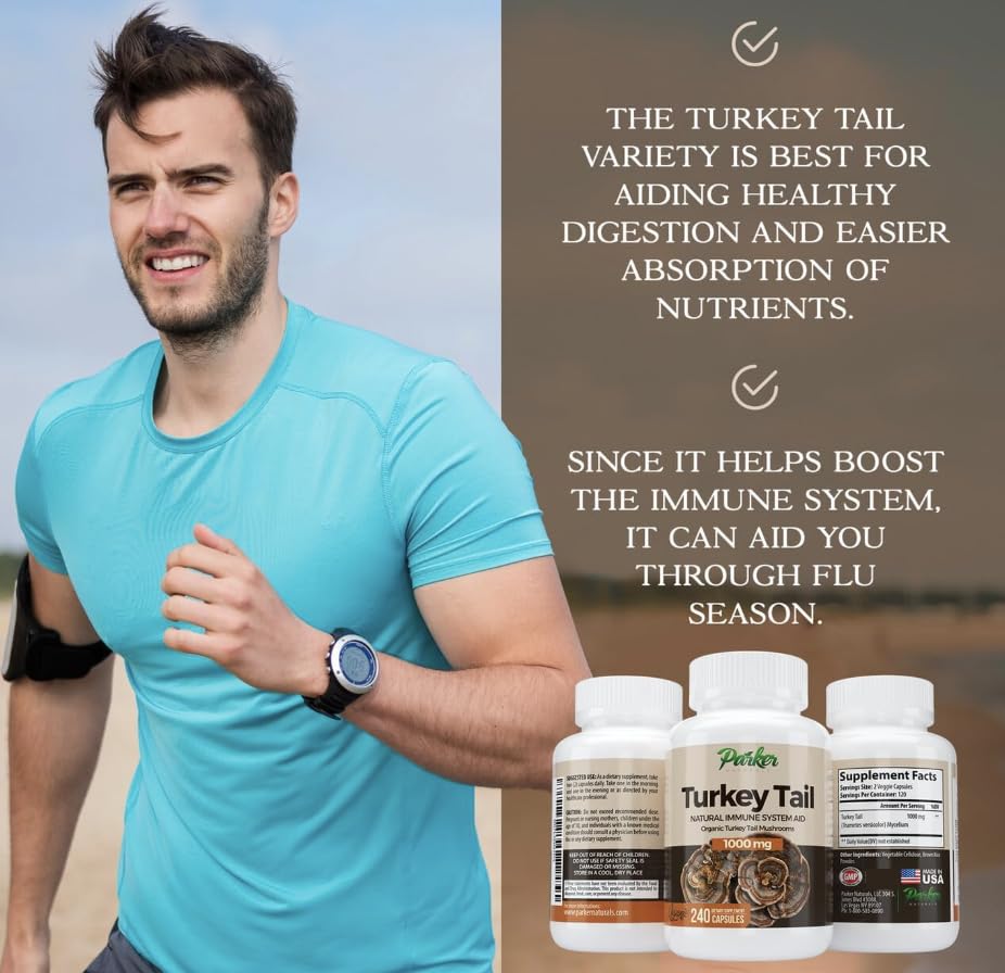 Parker Naturals turkey tail capsules ready for daily use