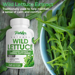 Parker Naturals Wild Lettuce Extract bottle with 120 servings on label.