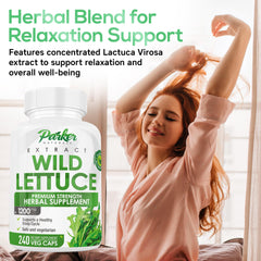 Parker Naturals Wild Lettuce Extract serving size icon shows 120 servings.