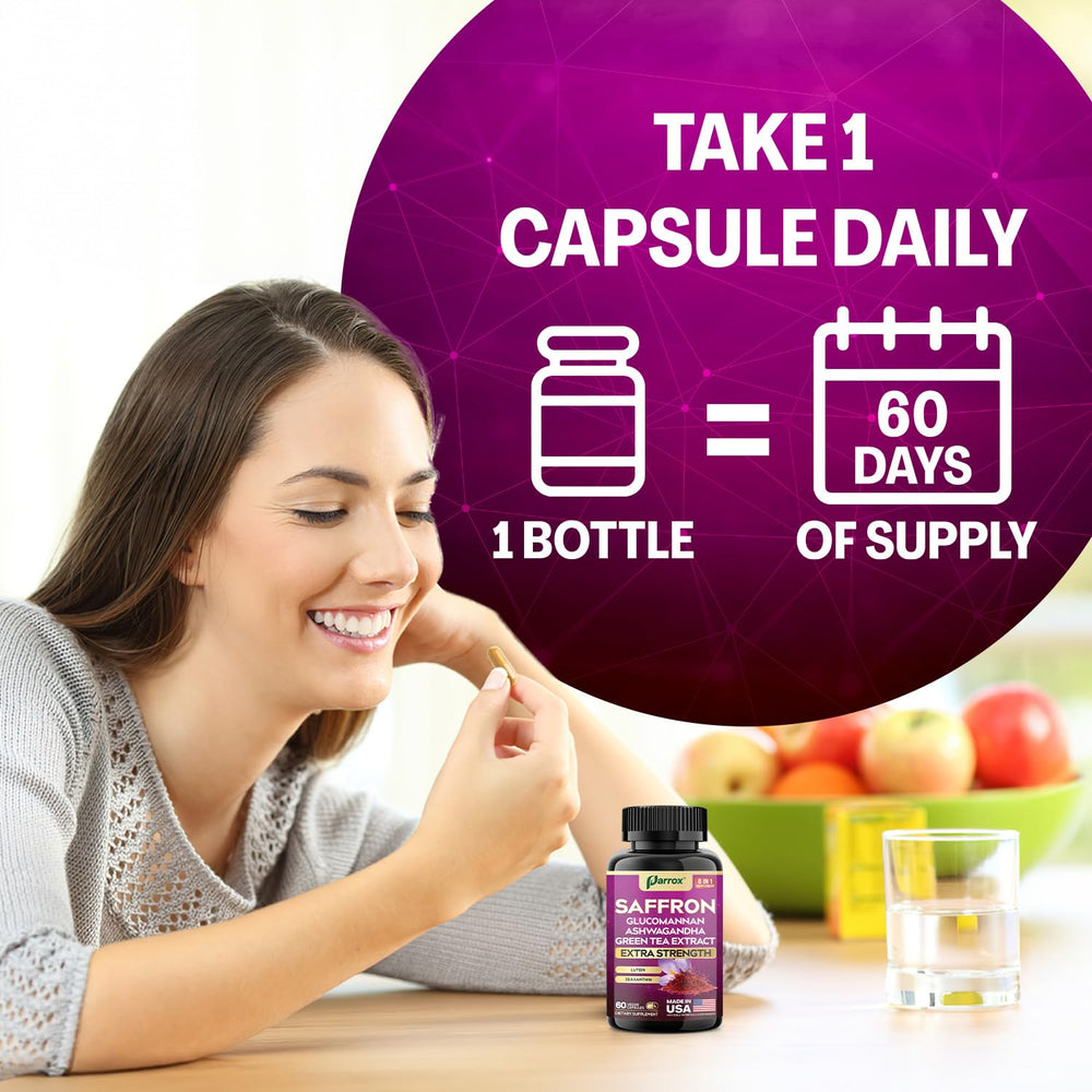 Parrox ashwagandha capsules closeup for balance