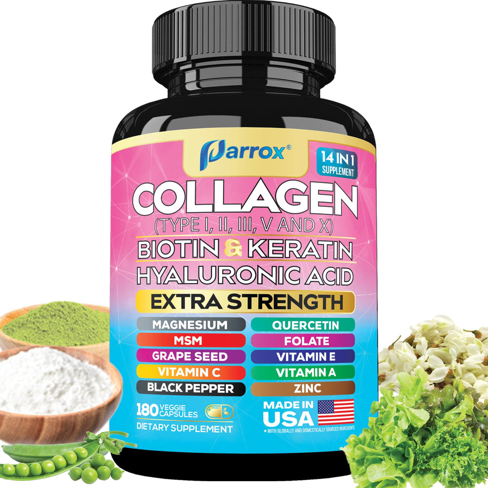 Parrox Collagen 14-in-1 bottle front for daily beauty support