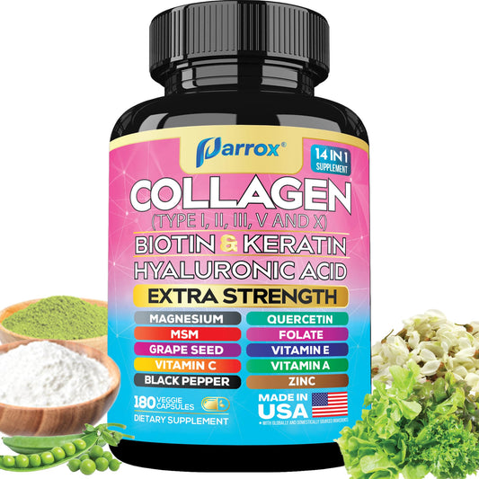 Parrox Collagen 14-in-1 bottle front for daily beauty support