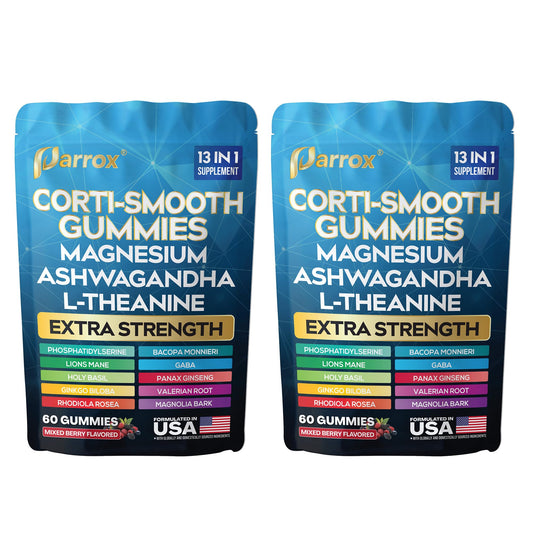 Parrox Corti-Smooth bottle closeup for daily wellness support.